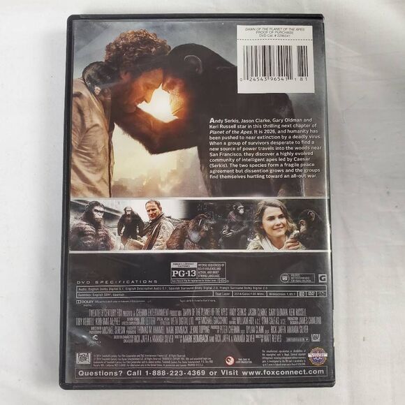 Dawn of the Planet of the Apes DVD (Sci-Fi Action, 2014) - Picture 3 of 3